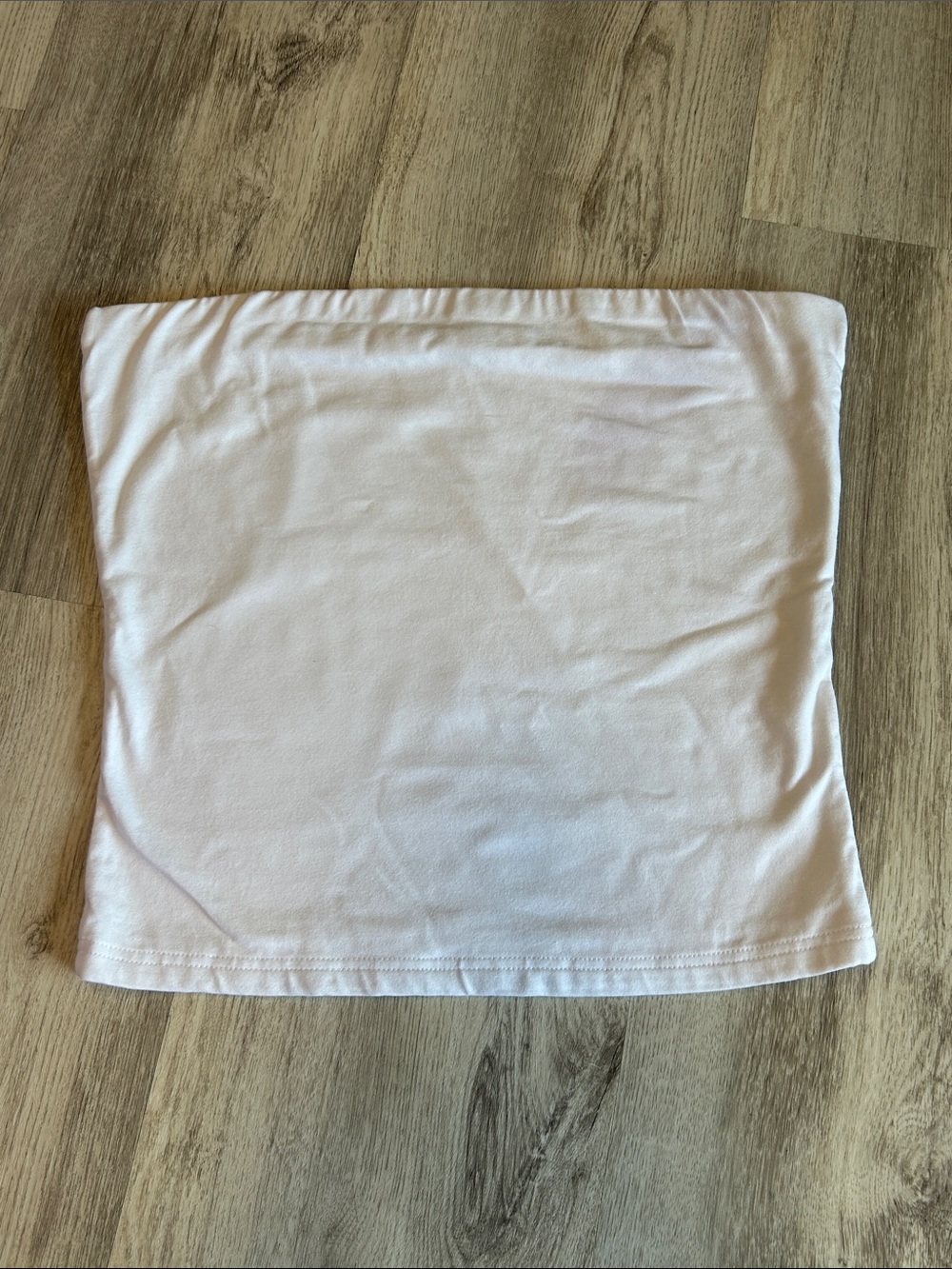 Boston Proper Minimalist White Stretch Cotton Strapless Tube Top Layering Basics